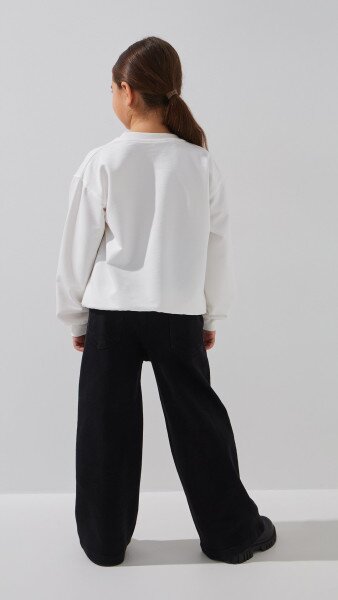 Купить Свитшот с принтом для девочки Aura Style 1088 116 см Молочный Артикул: 2000999331299 Фото №5