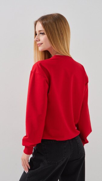 Купити Світшот з принтом для дівчинки Aura Style 1089 146 см Червоний Артикул: 2000999331343 Фото №5