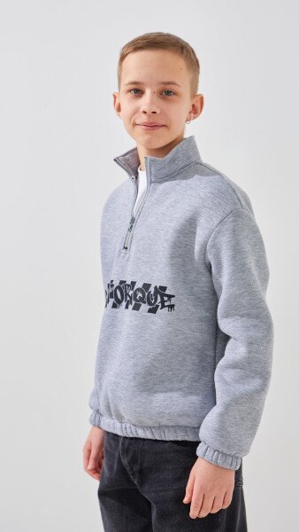 Купити Світшот з принтом для хлопчика LAWA P-BB02329 146 см Сірий Артикул: 2000999383182 Фото №3