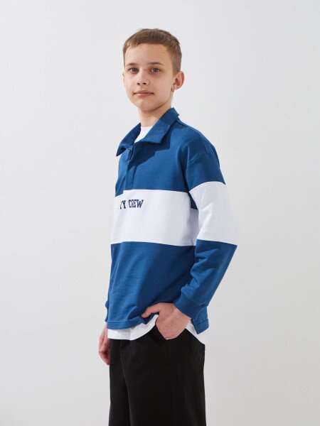 Купить Свитшот с принтом для мальчика LAWA P-BB02344 146 см Индиго Артикул: 2000999578427 Фото №3