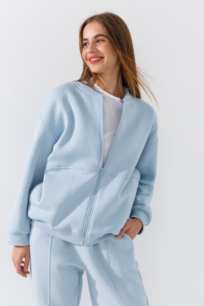 Купити Толстовка однотонна жіноча Crep 3093-K XS Блакитний Артикул: 2000990776082 Фото №1