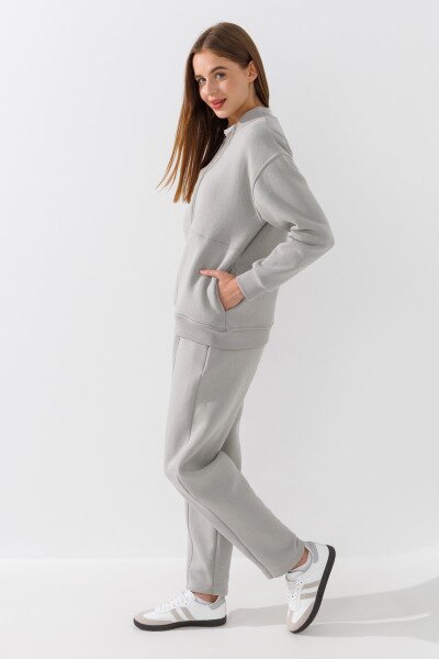 Купить Толстовка однотонная женская Crep 3093-K XS Оливковый Артикул: 2000990776129 Фото №4