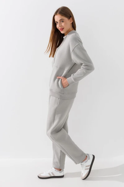 Купить Толстовка однотонная женская Crep 3093-K S Оливковый Артикул: 2000990776136 Фото №4