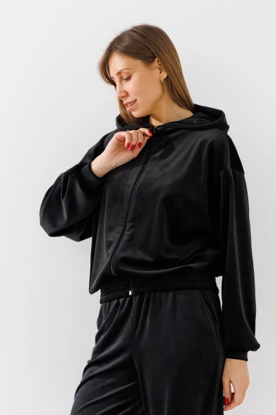 Купити Толстовка однотонна жіноча LAWA K-WBC02303 XS Чорний Артикул: 2000990970015 Фото №1