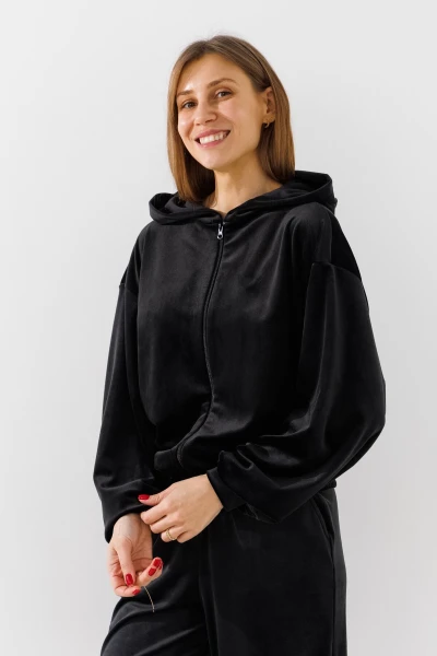 Купити Толстовка однотонна жіноча LAWA K-WBC02303 XS Чорний Артикул: 2000990970015 Фото №3