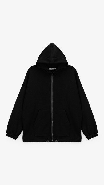 Купити Толстовка однотонна жіноча On me 128 4XL Чорний Артикул: 2000999287800 Фото №7