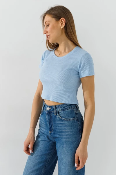 Топ однотонний жіночий  80677 L/XL Блакитний  Фото №4