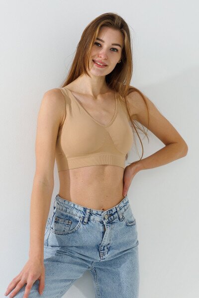 Купить Топ спортивный 3005-3 XL/2XL Бежевый Артикул: 2000990876669 Фото №1