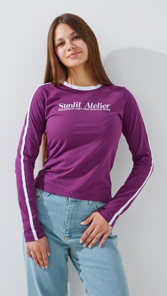 Купити Лонгслів жіночий Sunlite Atelier LAWA P-WB02407 XS Сливовий Артикул: 2000999564185 Фото №1