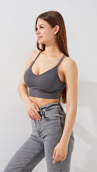 Купить Топ женский CY9606 One Size Серый Артикул: 2000999517006 Фото №3