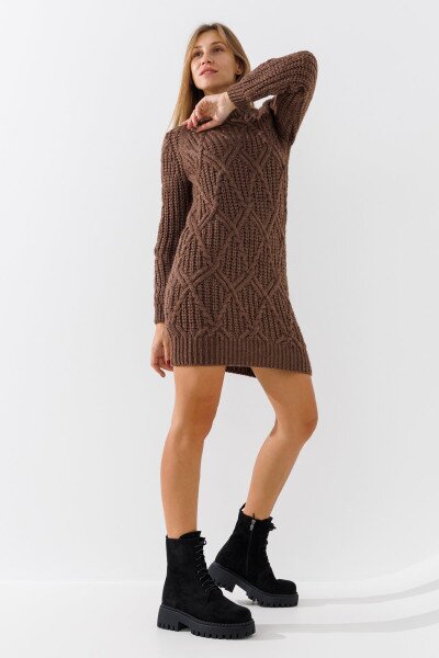 Купить Туника однотонная женская 7014 One Size Коричневый Артикул: 2000990775771 Фото №2
