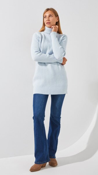 Купити Туніка однотонна жіноча 06 One Size Блакитний Артикул: 2000999290183 Фото №2