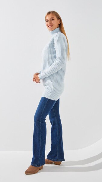 Купити Туніка однотонна жіноча 06 One Size Блакитний Артикул: 2000999290183 Фото №3