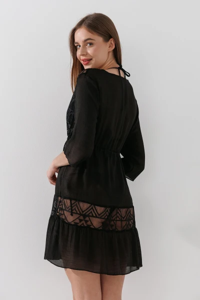 Купить Туника пляжная однотонная женская On me 2218 36 Черный Артикул: 2000990927118 Фото №5