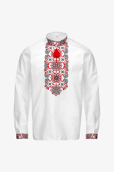 Вышиванка мужская Полковник 3XL Бело-красный  Фото №7