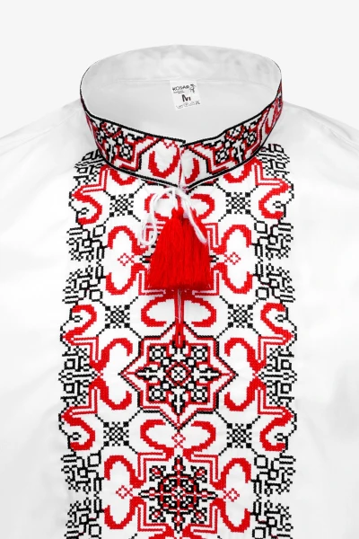 Вышиванка мужская Полковник 3XL Бело-красный  Фото №10