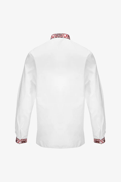 Вышиванка мужская Полковник 3XL Бело-красный  Фото №9