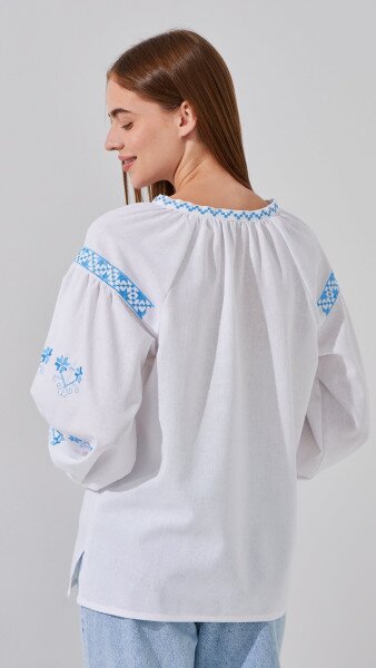 Купить Вышиванка рубашка женская LAWA E-WB02322 XS Белый Артикул: 2000999228292 Фото №5