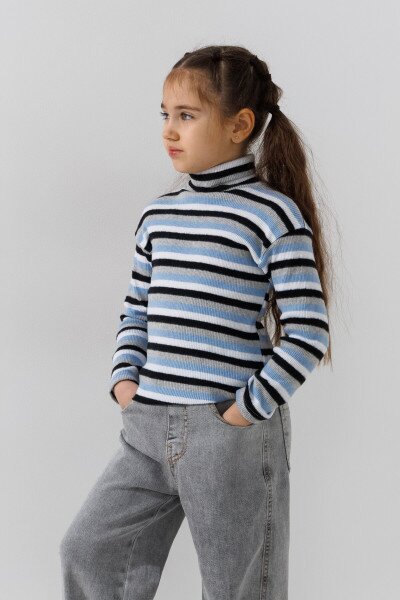 Купить Водолазка с узором детская Happy Kids 4480 110 см Серо-голубой Артикул: 2000990907479 Фото №3