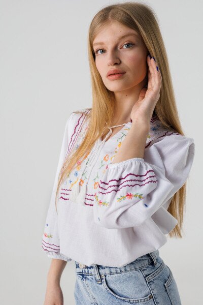Купити Вишиванка сорочка жіноча Park karon 23009 38 Білий (2000990485472A) Артикул: 2000990485472 Фото №2