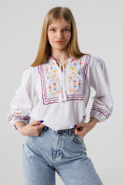 Купити Вишиванка сорочка жіноча Park karon 23009 38 Білий (2000990485472A) Артикул: 2000990485472 Фото №1