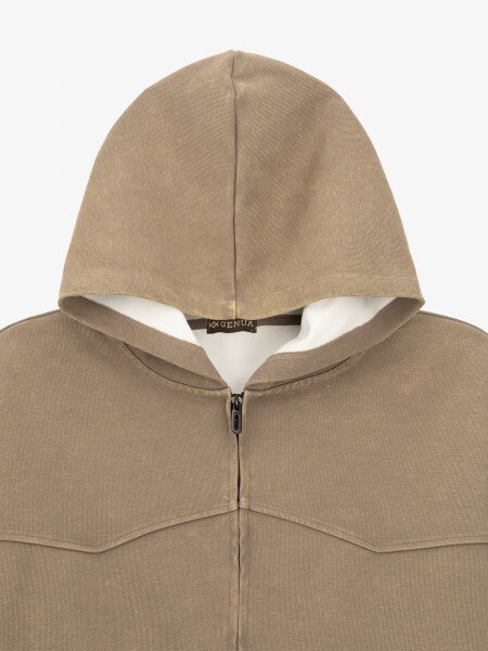 Купить Худи однотонный мужской GENUA G01220-0004 M Бежевый Артикул: 2000999464683 Фото №7