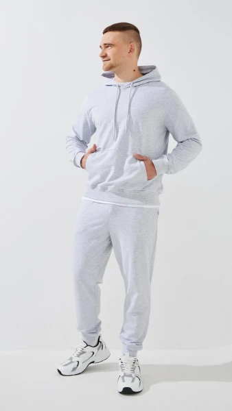 Купити Худі однотонний чоловічий GENUA G01223-0004 3XL Сірий Артикул: 2000999473463 Фото №2