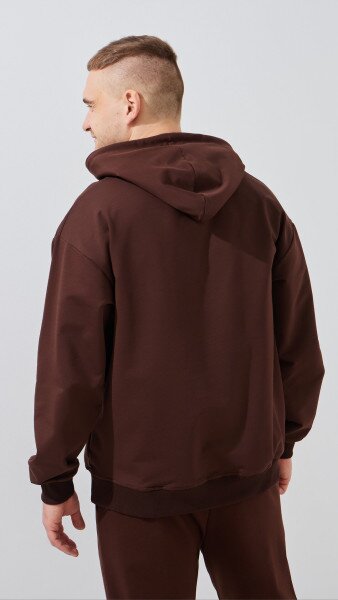 Купить Худи однотонный мужской GENUA G01223-0005 S Коричневый Артикул: 2000999474125 Фото №5