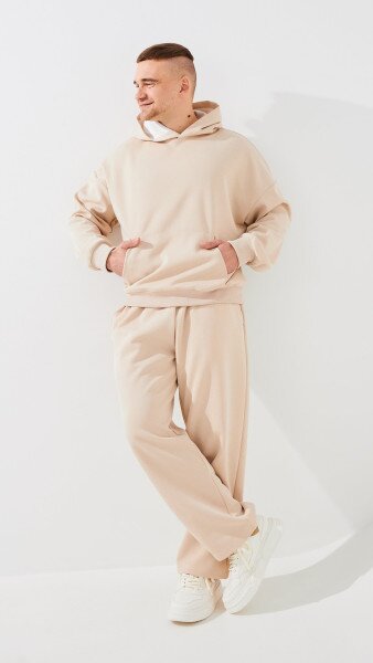 Купить Худи однотонный мужской GENUA G01223-0007 S Бежевый Артикул: 2000999394423 Фото №2