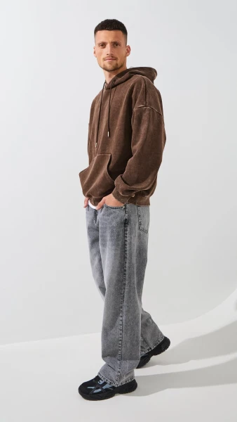 Купити Худі однотонний чоловічий LAWA K-MBC02337 XL Коричневий Артикул: 2000999394409 Фото №4