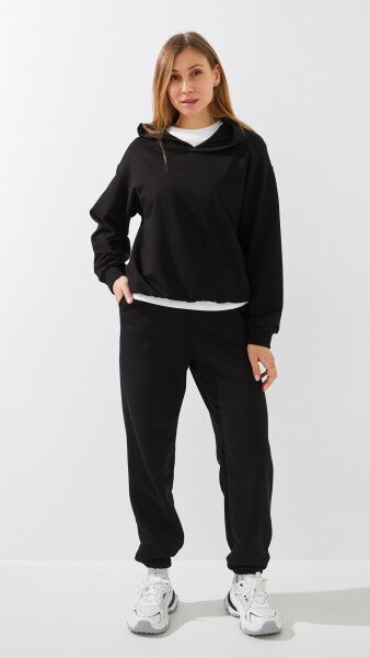 Купить Худи однотонный женский GENUA G01138-0005 XS Черный Артикул: 2000999488696 Фото №2