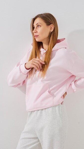 Купить Худи однотонный женский GENUA G01138-0006 XL Розовый Артикул: 2000999427619 Фото №4