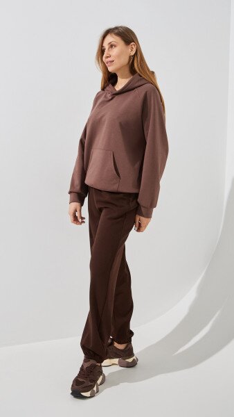 Купить Худи однотонный женский GENUA G01138-0007 3XL Коричневый Артикул: 2000999427022 Фото №4