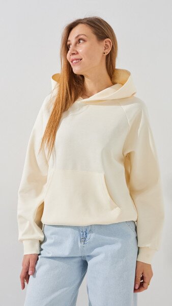 Купить Худи однотонный женский GENUA G01138-0007 L Молочный Артикул: 2000999427053 Фото №1