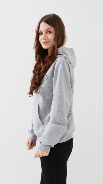 Купить Худи однотонный женский LAWA WBC02461 XS Серый меланж Артикул: 2000999452727 Фото №5