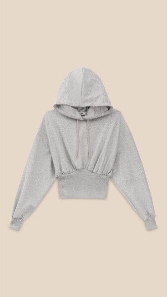 Купить Худи однотонный женский LAWA WTC02480 S Серый меланж Артикул: 2000999471308 Фото №8