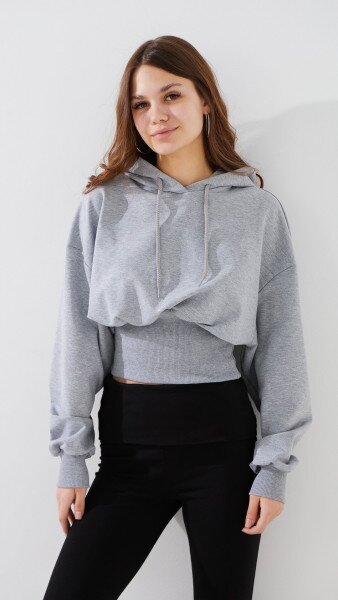 Купить Худи однотонный женский LAWA WTC02480 S Серый меланж Артикул: 2000999471308 Фото №1