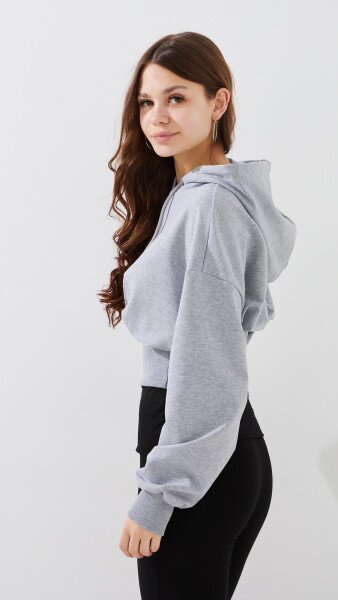 Купить Худи однотонный женский LAWA WTC02480 S Серый меланж Артикул: 2000999471308 Фото №5