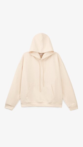 Купить Худи однотонный женский On me 2527 XL Светло-бежевый Артикул: 2000999165382 Фото №7