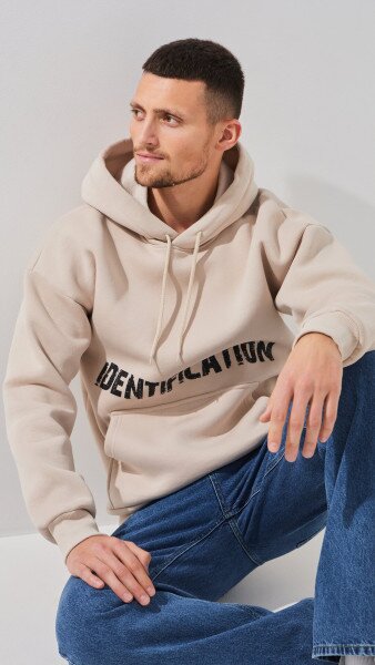 Купить Худи с принтом мужской LAWA P-MB02318 S Серо-бежевый Артикул: 2888000029874 Фото №3