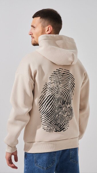 Купить Худи с принтом мужской LAWA P-MB02318 S Серо-бежевый Артикул: 2888000029874 Фото №5