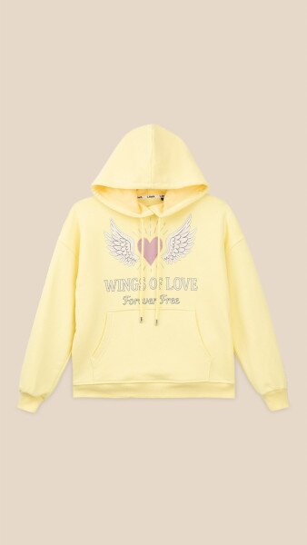 Купить Худи с принтом для девочки LAWA P-GB02337 134 см Лимонный Артикул: 2000999310584 Фото №6