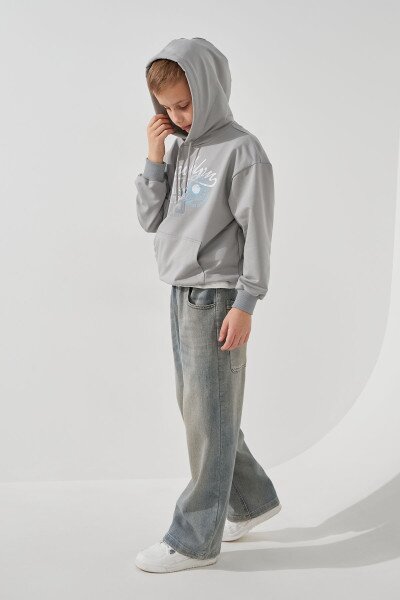 Купить Худи с принтом для мальчика LAWA P-BB02310 122 см Светло-серый Артикул: 2000991052727 Фото №3