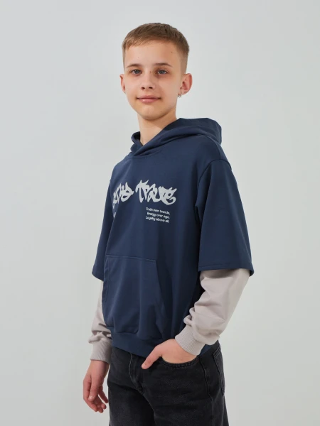 Купити Худі з принтом для хлопчика LAWA P-BB02336 152 см Графіт, світло-сірий Артикул: 2000999567728 Фото №3