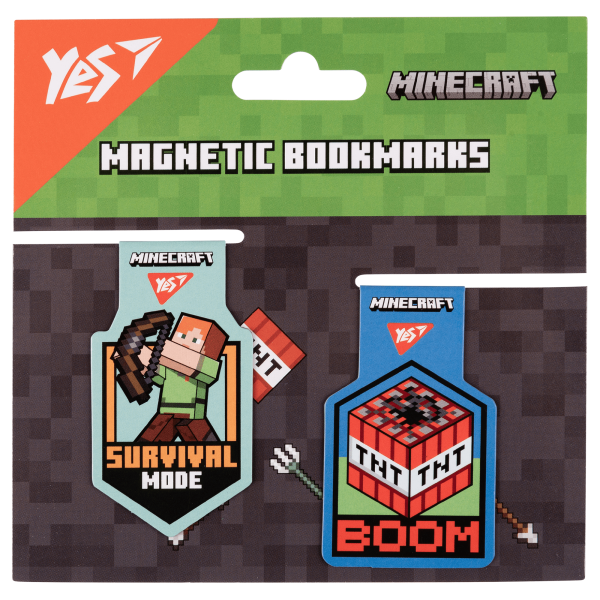 Купити Закладка магнітна "Minecraft Steve" YES 708103 2 шт. (5056574435323)(SC) Артикул: 5056574435323 Фото №1