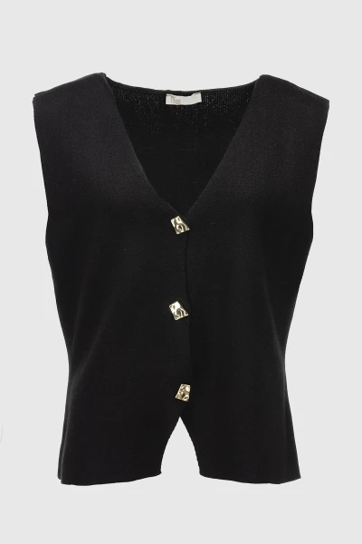 Купить Жилет однотонный трикотажный женский Park karon 10840 One size Черный (2000990651198D) Артикул: 2000990651198 Фото №7
