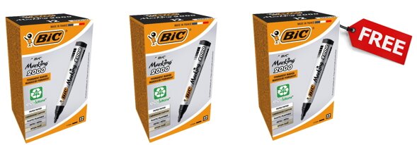 Маркер &quot;BIC&quot; 2000 09 ЭКО пермь. / 8209153/095 / черный (3086129999699)(SC)  Фото №0