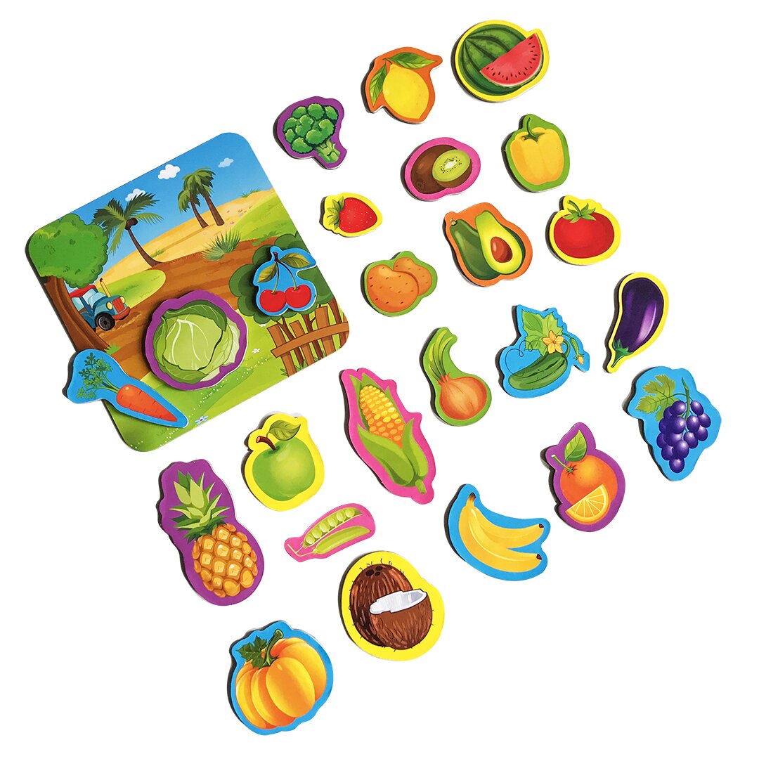 Купити Набір магнітів з дошкою "Vegetables and fruits" Vladi Toys RK2090-06 Артикул: 5903858960388 Фото повноекранне №2