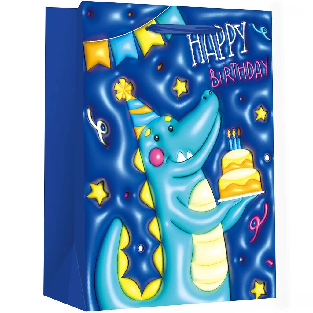 Купить Пакет подарочный Крокодил Birthday 760448ML Разноцветный Артикул: 4820252760448