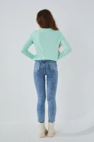 Джинси Slim Fit жіночі On me 2910 baza 32 Синій (2000989542148D)  Фото №2